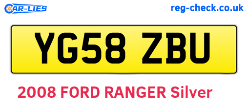 YG58ZBU are the vehicle registration plates.