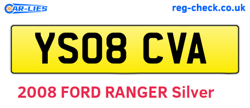 YS08CVA are the vehicle registration plates.