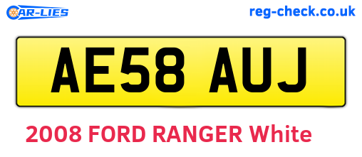 AE58AUJ are the vehicle registration plates.