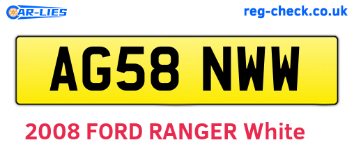 AG58NWW are the vehicle registration plates.
