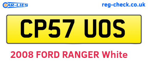 CP57UOS are the vehicle registration plates.
