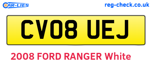 CV08UEJ are the vehicle registration plates.