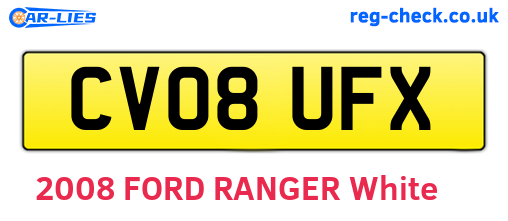 CV08UFX are the vehicle registration plates.