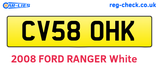 CV58OHK are the vehicle registration plates.