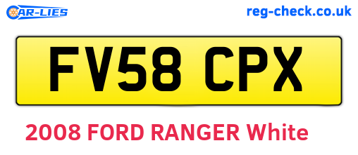 FV58CPX are the vehicle registration plates.