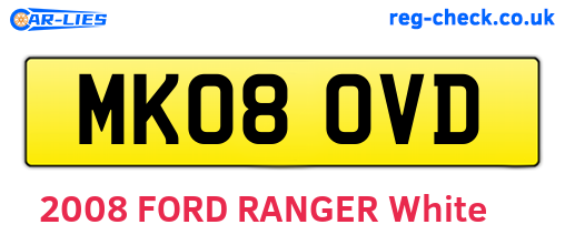 MK08OVD are the vehicle registration plates.