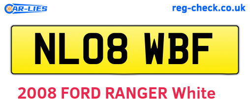 NL08WBF are the vehicle registration plates.
