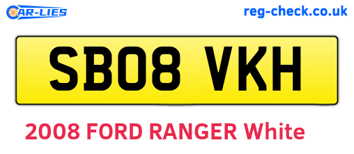 SB08VKH are the vehicle registration plates.