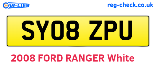 SY08ZPU are the vehicle registration plates.