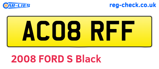 AC08RFF are the vehicle registration plates.