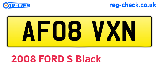 AF08VXN are the vehicle registration plates.