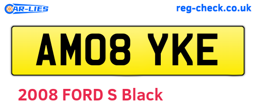 AM08YKE are the vehicle registration plates.