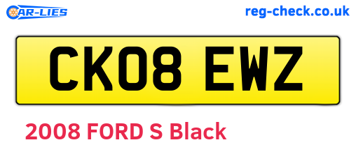 CK08EWZ are the vehicle registration plates.