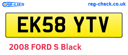 EK58YTV are the vehicle registration plates.
