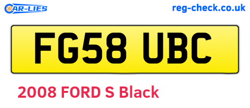 FG58UBC are the vehicle registration plates.