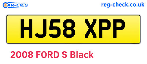 HJ58XPP are the vehicle registration plates.