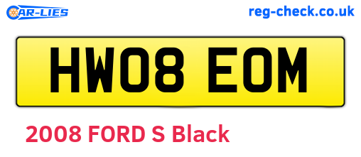 HW08EOM are the vehicle registration plates.