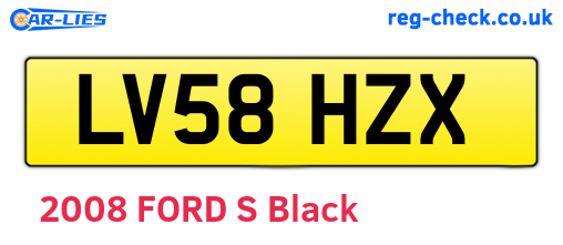LV58HZX are the vehicle registration plates.