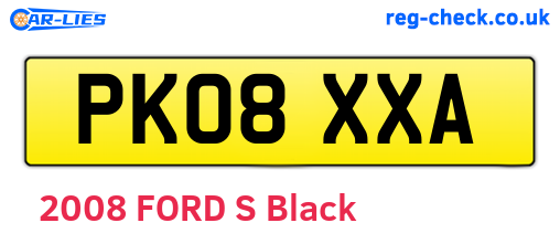 PK08XXA are the vehicle registration plates.