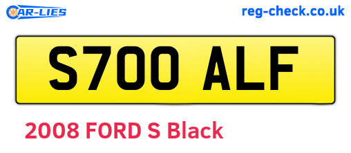 S700ALF are the vehicle registration plates.