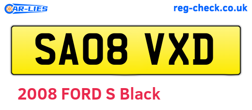 SA08VXD are the vehicle registration plates.