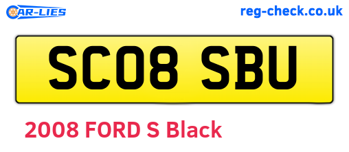 SC08SBU are the vehicle registration plates.
