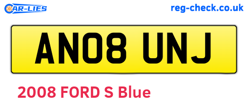 AN08UNJ are the vehicle registration plates.