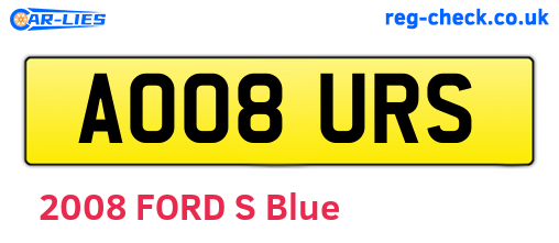 AO08URS are the vehicle registration plates.