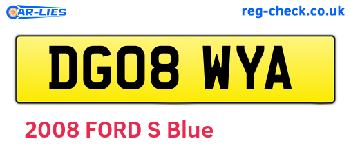 DG08WYA are the vehicle registration plates.