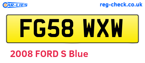 FG58WXW are the vehicle registration plates.