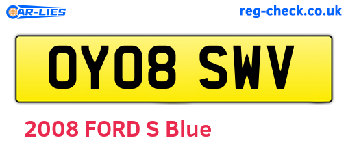 OY08SWV are the vehicle registration plates.