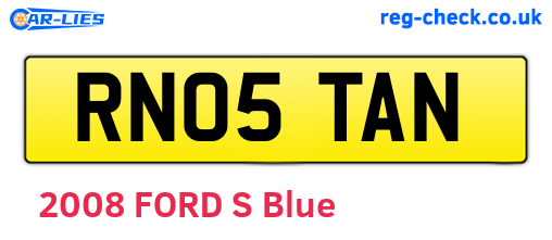 RN05TAN are the vehicle registration plates.