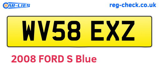 WV58EXZ are the vehicle registration plates.