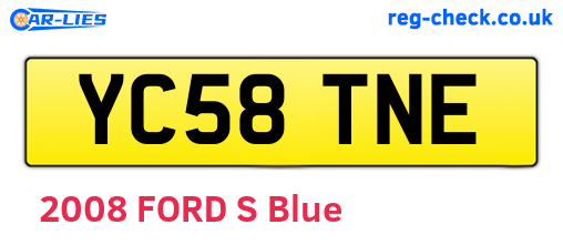 YC58TNE are the vehicle registration plates.