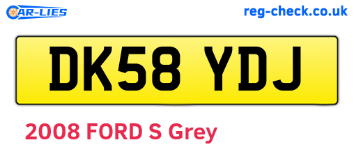 DK58YDJ are the vehicle registration plates.