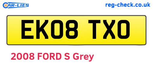 EK08TXO are the vehicle registration plates.