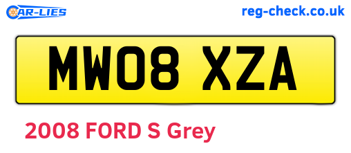 MW08XZA are the vehicle registration plates.