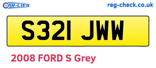 S321JWW are the vehicle registration plates.