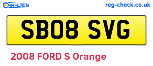 SB08SVG are the vehicle registration plates.