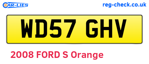 WD57GHV are the vehicle registration plates.