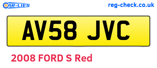 AV58JVC are the vehicle registration plates.