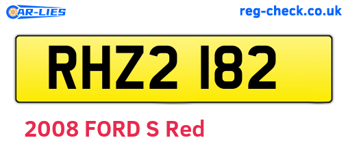 RHZ2182 are the vehicle registration plates.
