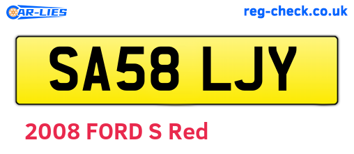 SA58LJY are the vehicle registration plates.