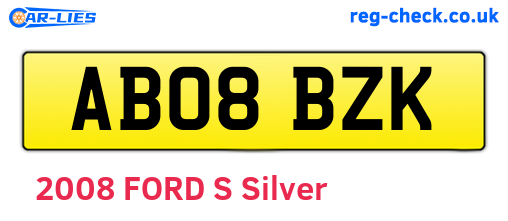 AB08BZK are the vehicle registration plates.