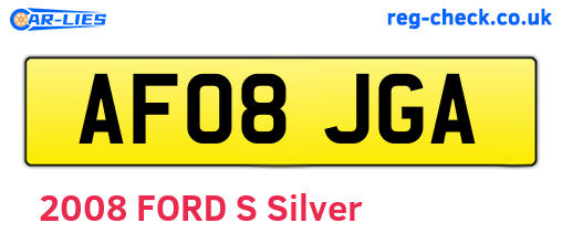 AF08JGA are the vehicle registration plates.