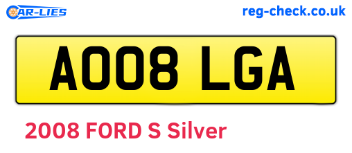 AO08LGA are the vehicle registration plates.