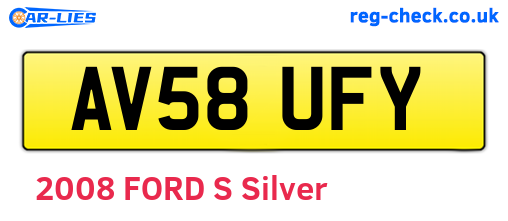 AV58UFY are the vehicle registration plates.