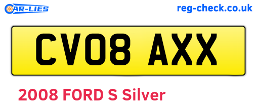 CV08AXX are the vehicle registration plates.