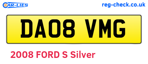 DA08VMG are the vehicle registration plates.