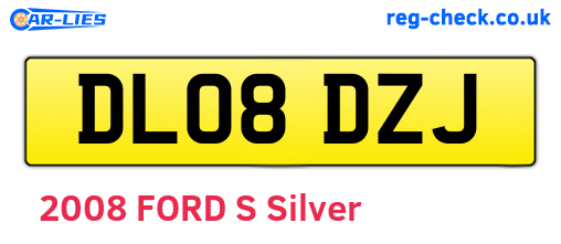 DL08DZJ are the vehicle registration plates.